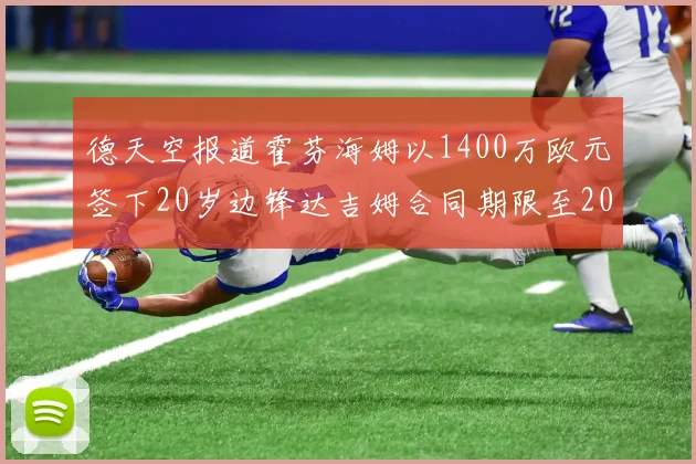 德天空报道霍芬海姆以1400万欧元签下20岁边锋达吉姆合同期限至2031年